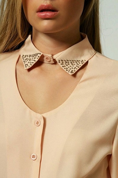 Fashionable Shirt Style Collar Neckline