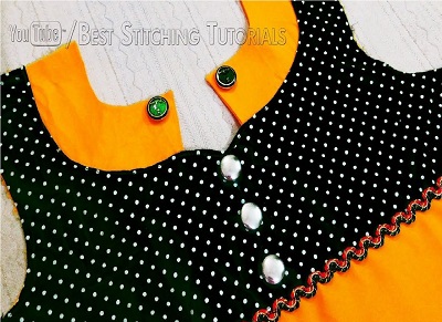 Patch work collared neckline For salwar suits