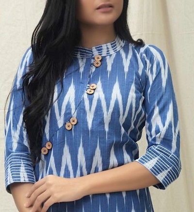 Rounded Button Placket Kurta Neck Pattern