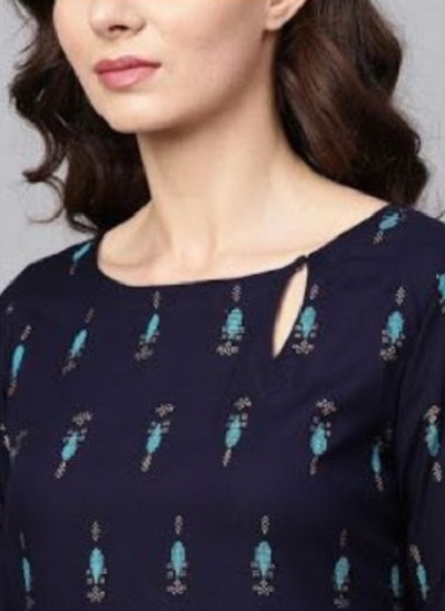 Side Keyhole Kurti Front Neckline Design