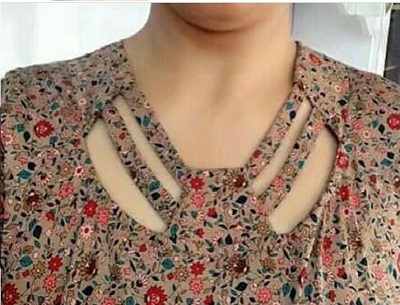 Stylish cut pattern style front neck design