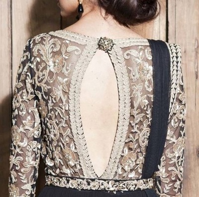 Embellished Lace Saree Blouse Pattern