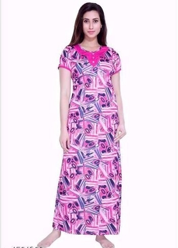 Printed cotton nighty for women