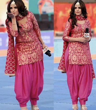 Brocade pink Salwar Kameez pattern