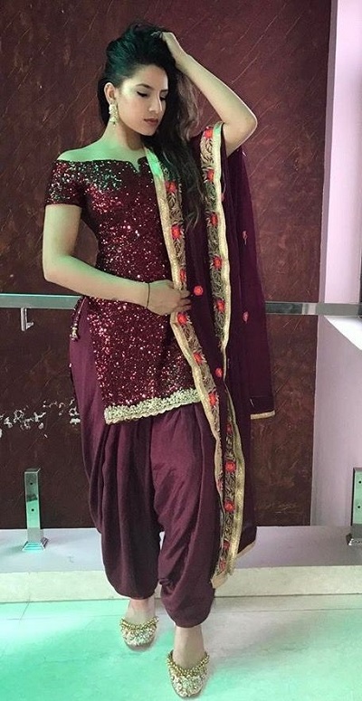 Deep Wine Color Punjabi Suit For Parties