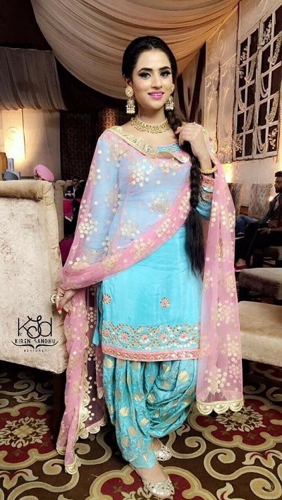 Embroidered blue salwar suit