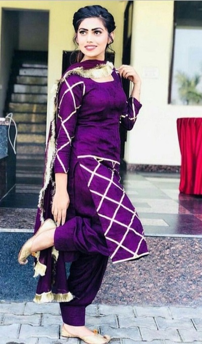 Festive Wear Gota Patti Punjabi Suit Style