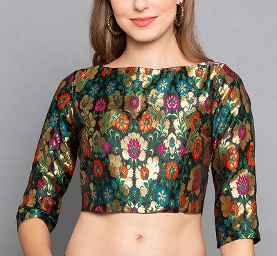 Multi Colour Brocade Saree Blouse Pattern