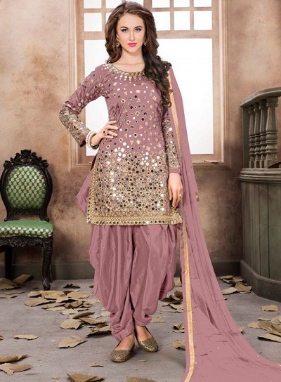 Punjabi suit with mirror work