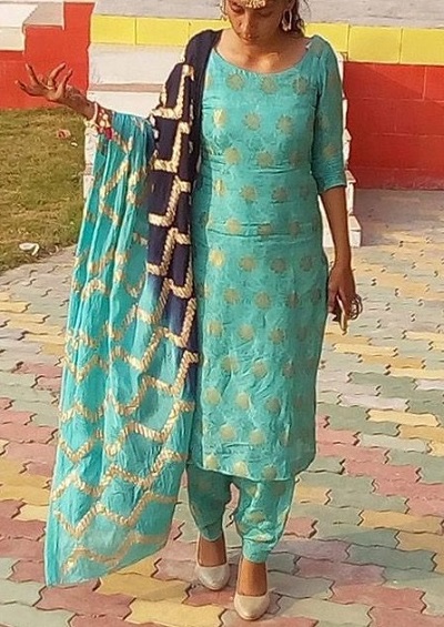 Shaded Punjabi Suit With Dupatta