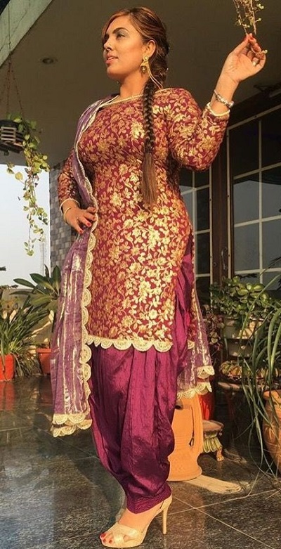 Short Red Punjabi Suit With Net Dupatta