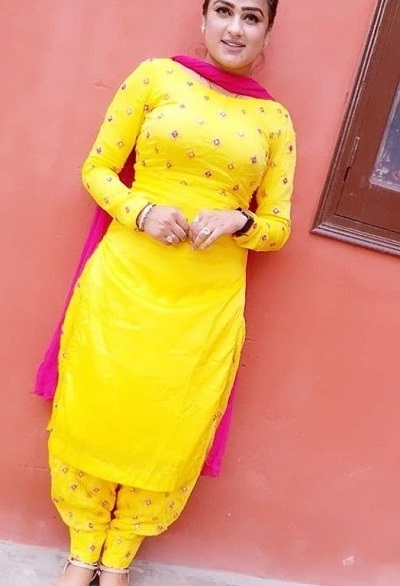 Simple Mirror Work Yellow Punjabi Style Salwar Suit