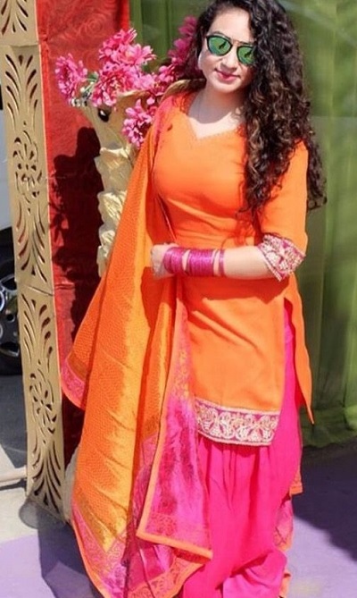 Simple Orange And Yellow Punjabi Suit Set