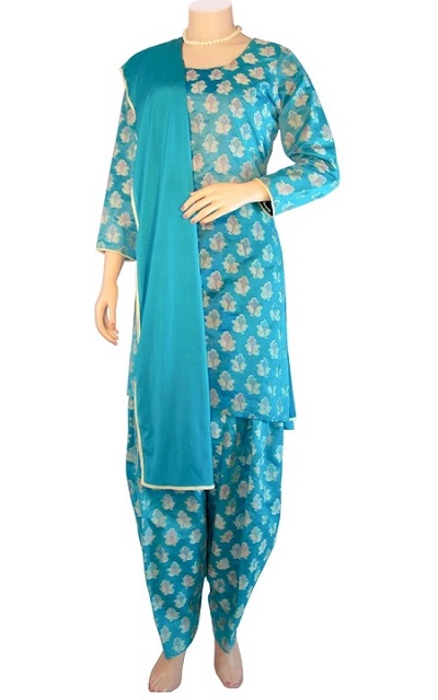 Simple Punjabi Suit In Chanderi Silk Fabric