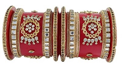 Attractive Bridal Red Wedding Bangle Set