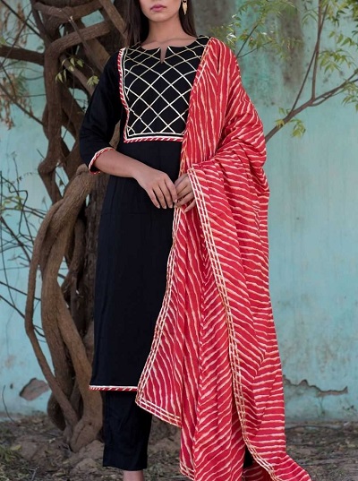 Black and Red Gota Suit design