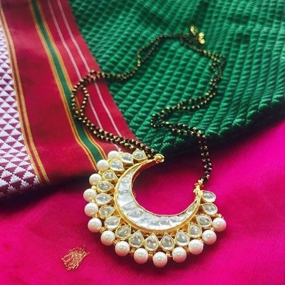 Chandbali Inspired Gold Mangalsutra Design