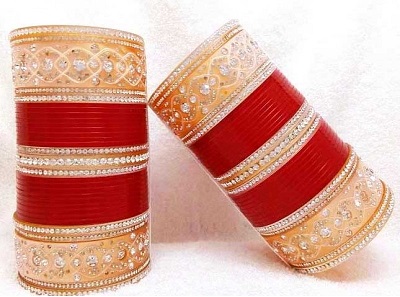 Classy gold and red Bridal Chura