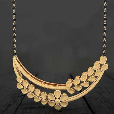 Dainty Floral Gold Mangalsutra Design