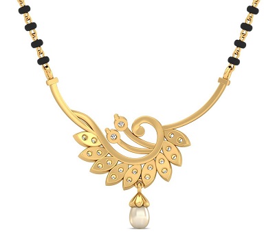 Delicate And Simple Floral Mangalsutra Design