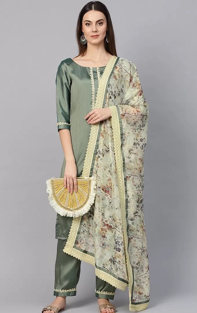 Light Green Kurti And Pant With Pink Dupatta Comfortable Plain Cotton Suit  Decoration Material Laces at Best Price in Chandigarh  Naysa Collections