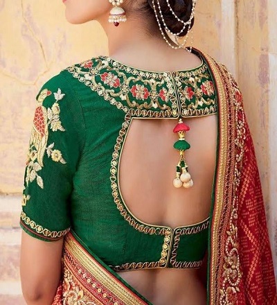 Embroidered Back hook saree blouse