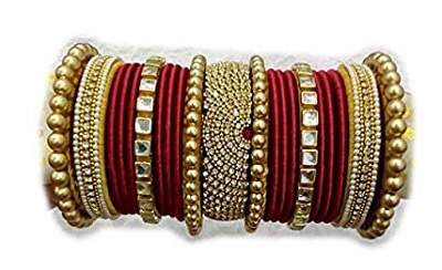Gorgeous Red And Gold Chura Set