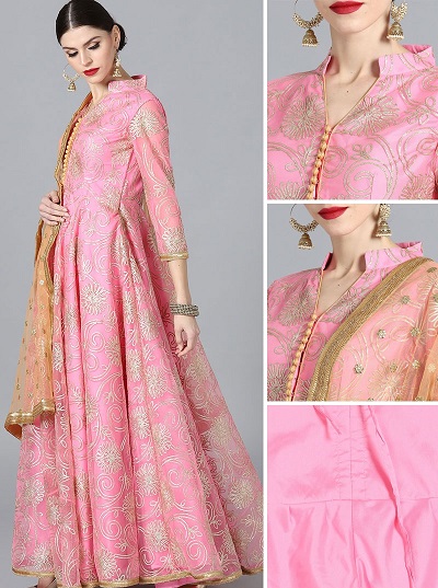 Gota work Pink Anarkali Suit