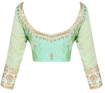 Green Gota work blouse for parties