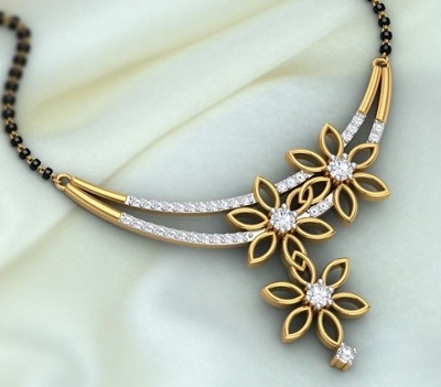 Interlinked Floral Pattern Mangalsutra Design