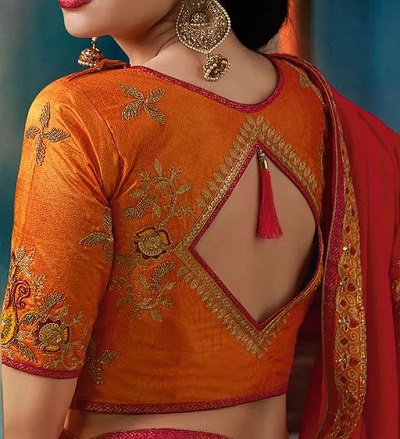 Karva Chauth Blouse Design With Cut At The Back