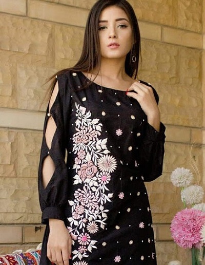 Kurti slit sleeves with buttons