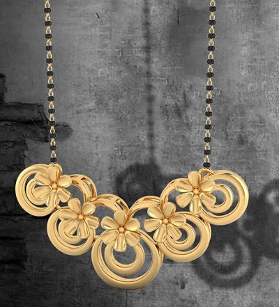 Light Gold Floral Mangalsutra Design