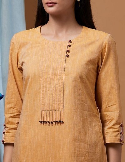 One Side Button Kurti Neck Pattern