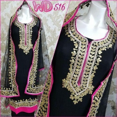 Party Wear Black Gota Suit Design