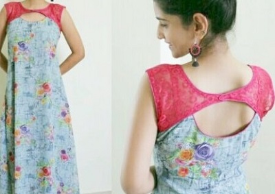 Patch Design Kurti back Neck Idea