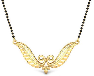 Peacock Inspired Gold Only Mangalsutra Design