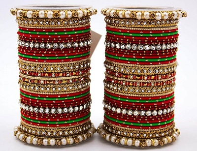 Pearl And Rhinestone Bridal Bangles