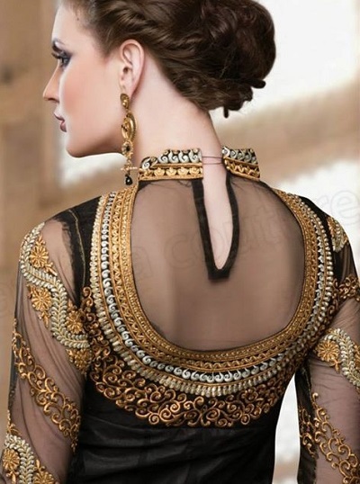 Round Embellished Neckline With Net Fabric