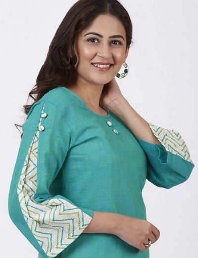 Salwar kurta Bell sleeves with buttons
