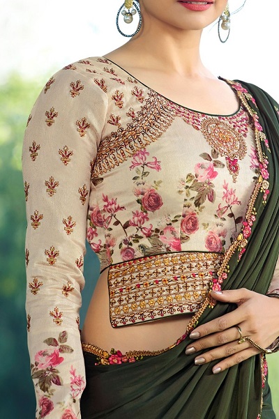Silk blouse design with waist flap