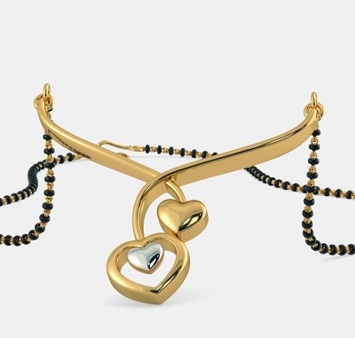 Simple Everyday Use Heart Shaped Mangalsutra Design