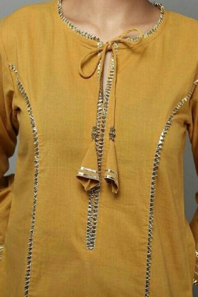 Slit and tie style Kurti neck idea