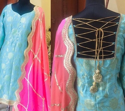 indian ladies suits back neck designs