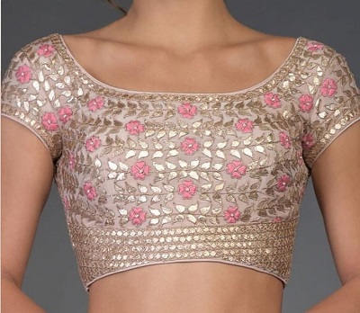 Stunning pink Gota Patti work blouse
