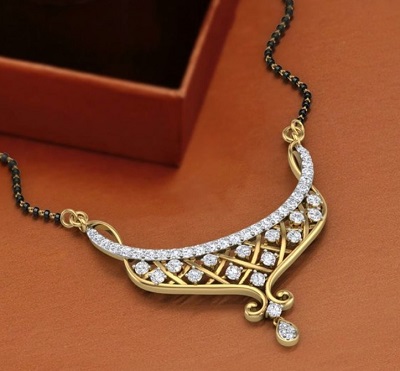 Stylish Gold Mangalsutra With Geometric Pattern