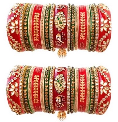 Stylish Rajasthani multi colour wedding bangles