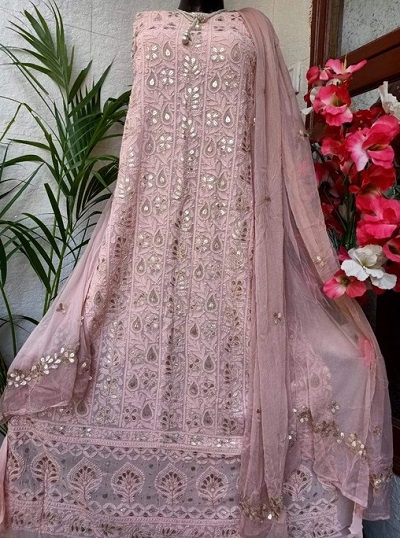 Thread Work Suit With Gota Design