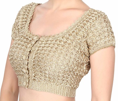 Thread and lace fabric Golden blouse