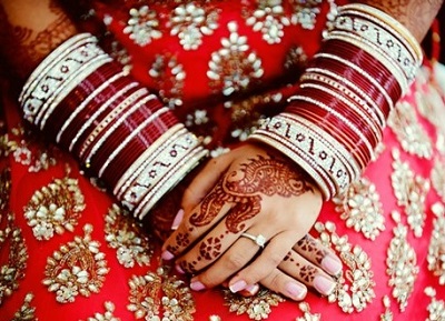 Traditional Bridal Chura in Maroon and White